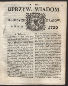 Uprzywilejowane wiadomości z cudzych kraj&oacute;w. R. 1730 Nr 25