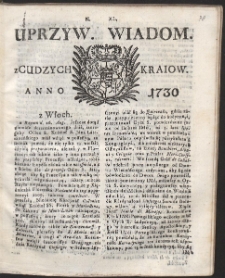 Uprzywilejowane wiadomości z cudzych kraj&oacute;w. R. 1730 Nr 40