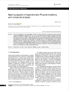 Bearing capacity of tapered walls: Physical modeling and numerical analysis