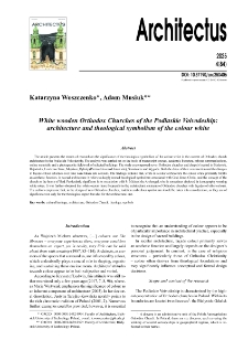 White wooden Orthodox Churches of the Podlaskie Voivodeship: architecture and theological symbolism of the colour white