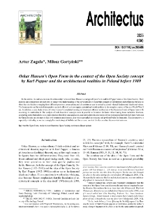 Oskar Hansen&rsquo;s Open Form in the context of the Open Society concept by Karl Popper and the architectural realities in Poland before 1989