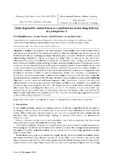 Daily disposable contact lenses as a platform for ocular drug delivery of cyclosporine A