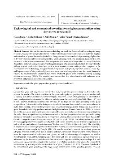 Technological and economical investigation of glaze preparation using dry stirred media mill