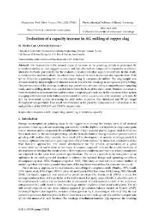 Evaluation of a capacity increase in AG milling of copper slag