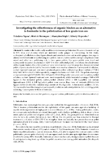 Investigating the effectiveness of organic binders as an alternative to bentonite in the pelletization of low grade iron ore