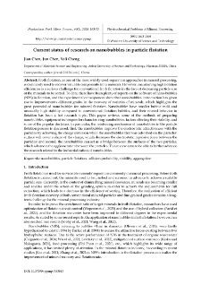 Current status of research on nanobubbles in particle flotation