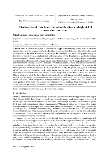 Detachment and flow behaviour of anode slimes in high nickel copper electrorefining