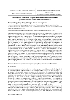 Lead species formation on pure hemimorphite surface and its performance for subsequent sulfidization