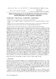 Effect of blunging process on purification of halloysite ore from ferrous impurities by dry magnetic separation