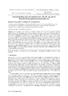 Characterization and concentration of U, Nb, Pb, Ag, and Fe from the Huayangchuan polymetallic ore