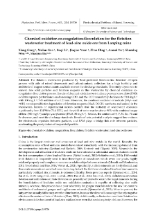 Chemical oxidation co-coagulation-flocculation for the flotation wastewater treatment of lead-zinc oxide ore from Lanping mine