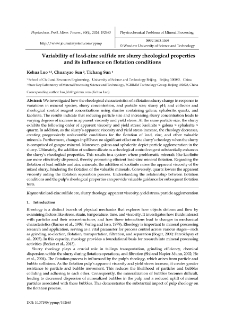 Variability of lead-zinc sulfide ore slurry rheological properties and its influence on flotation conditions