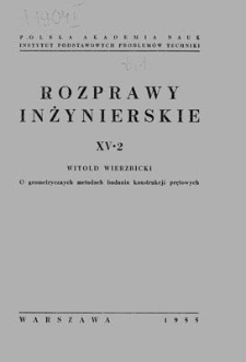 Rozprawy Inżynierskie, Vol. 3, 1955, z. 15, cz. 2