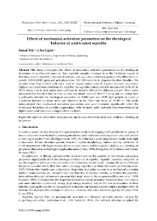 Effects of mechanical activation parameters on the rheological behavior of acid-treated sepiolite