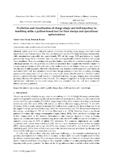 Prediction and visualization of charge shape and ball trajectory in tumbling mills: a python-based tool for liner design and operational optimizations