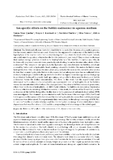 Ion-specific effects on the bubble coalescence in aqueous medium
