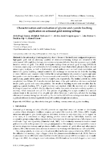 Characterization and evaluation of glycine and cyanide leaching application on artisanal gold mining tailings