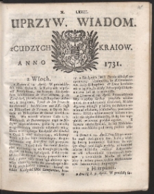 Uprzywilejowane wiadomości z cudzych kraj&oacute;w. R. 1731 Nr 73
