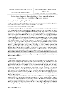 Exploration of genetic characteristics of flake graphite mineral processing and prediction of process indexes