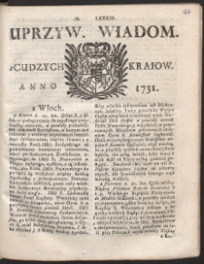 Uprzywilejowane wiadomości z cudzych kraj&oacute;w. R. 1731 Nr 83