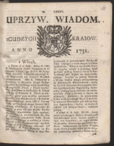 Uprzywilejowane wiadomości z cudzych kraj&oacute;w. R. 1731 Nr 85