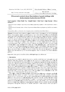 Ultrasound-assisted shear flocculation of quartz tailings with dodecylamine hydrochloride (DAH)