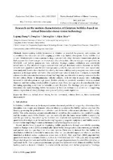 Research on the motion characteristics of flotation bubbles based on virtual binocular stereo vision technology
