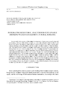 Integrating behavioral analysis for sustainable drinking water management in rural Romania