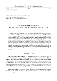 Microparticle pollution in the light of polymer materials recycling