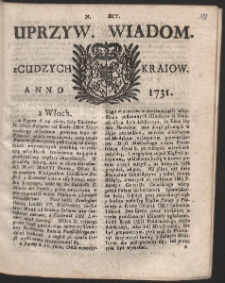 Uprzywilejowane wiadomości z cudzych kraj&oacute;w. R. 1731 Nr 95