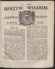 Uprzywilejowane wiadomości z cudzych kraj&oacute;w. R. 1731 Nr 96