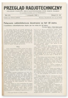 Przegląd Radjotechniczny. Rok XIV, 1 Listopada 1936, Zeszyt 21-22
