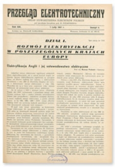 Przegląd Elektrotechniczny. Rok XIX, 1 Luty 1937, Zeszyt 3
