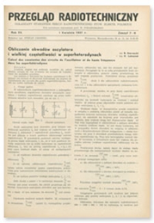 Przegląd Radjotechniczny. Rok XV, 1 Kwietnia 1937, Zeszyt 7-8