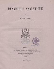 Dynamique analytique