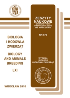 Zeszyty Naukowe Uniwersytetu Przyrodniczego we Wrocławiu. Biologia i Hodowla Zwierząt 61, 2010