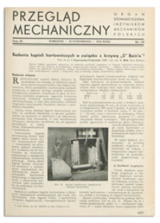 Przegląd Mechaniczny. Organ Stowarzyszenia Inżynier&oacute;w Mechanik&oacute;w Polskich, T. 4, 10 października 1938, nr 19