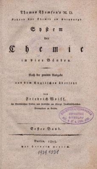 Thomas Thomson’s System der Chemie : in vier Bänden. Bd. 1