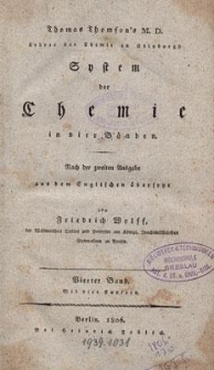 Thomas Thomson’s System der Chemie : in vier Bänden. Bd. 4