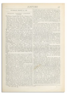 Nature : a Weekly Illustrated Journal of Science. Volume 23, 1881 March 24, [No. 595]