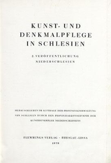 Kunst- und Denkmalpflege in Schlesien