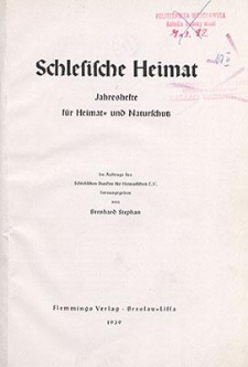 Schlesische Heimat : Jahreshefte für Heimat- und Naturschutz