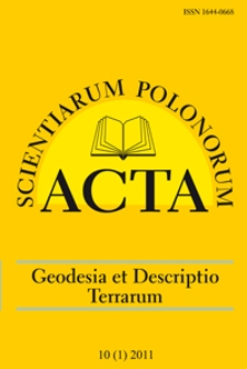 Acta Scientiarum Polonorum. Geodesia et Descriptio Terrarum 1, 2011