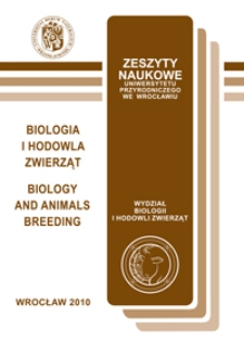 Zeszyty Naukowe Uniwersytetu Przyrodniczego we Wrocławiu. Biologia i Hodowla Zwierząt 60, 2010