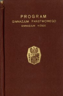 Program gimnazjum państwowego : gimnazjum niższe