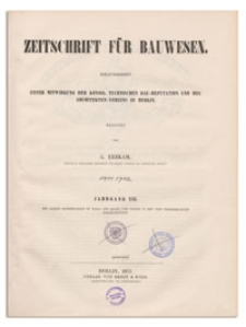 Zeitschrift für Bauwesen, Jr. XXI, 1871, H. 1-3