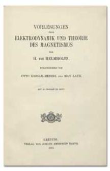 Vorlesungen über Elektrodynamik und Theorie des Magnetismus