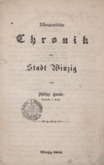 Topographische Chronik der Stadt Winzig
