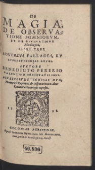 De Magia, De Observatione Somniorum Et De Divinatione Astrologica Libri Tres [&hellip;]