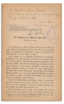 Die Belagerung von Glatz im Jahre 1622